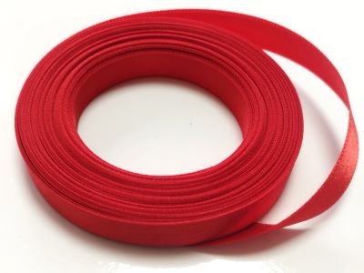 Л-та Сатен 10мм червена двулицева