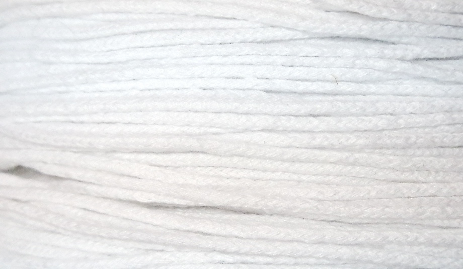 Шнур памук 12-2мм бял