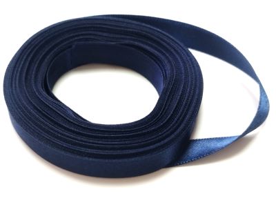 Л-та Сатен 10мм т.синя двулицева