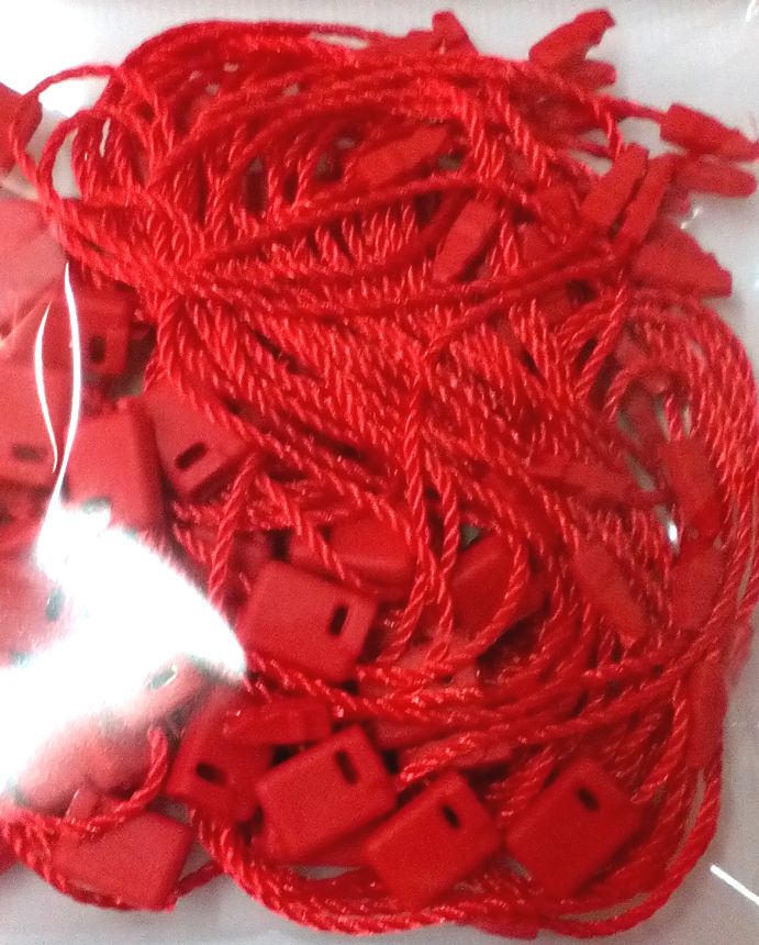 Клипс за етикет червен 50бр.