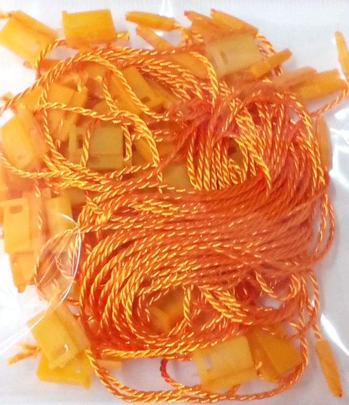 Клипс за етикет оранжев 50бр.