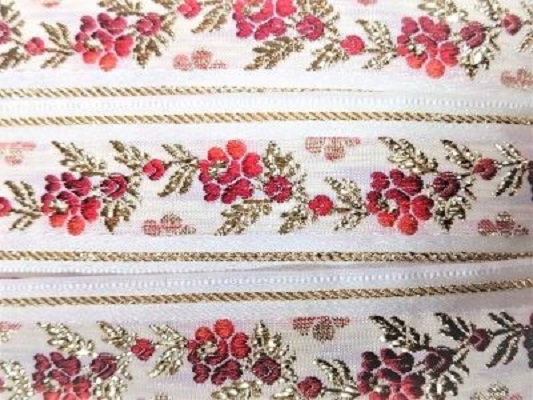 Шевица №35011 33мм бяло,червено,злато