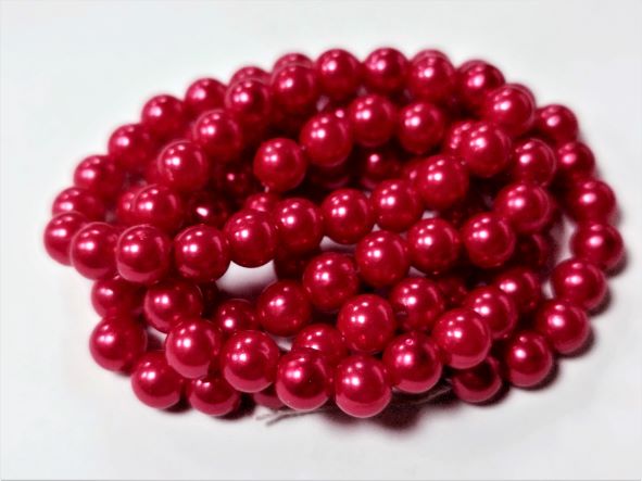 Низ перли 6мм червени 