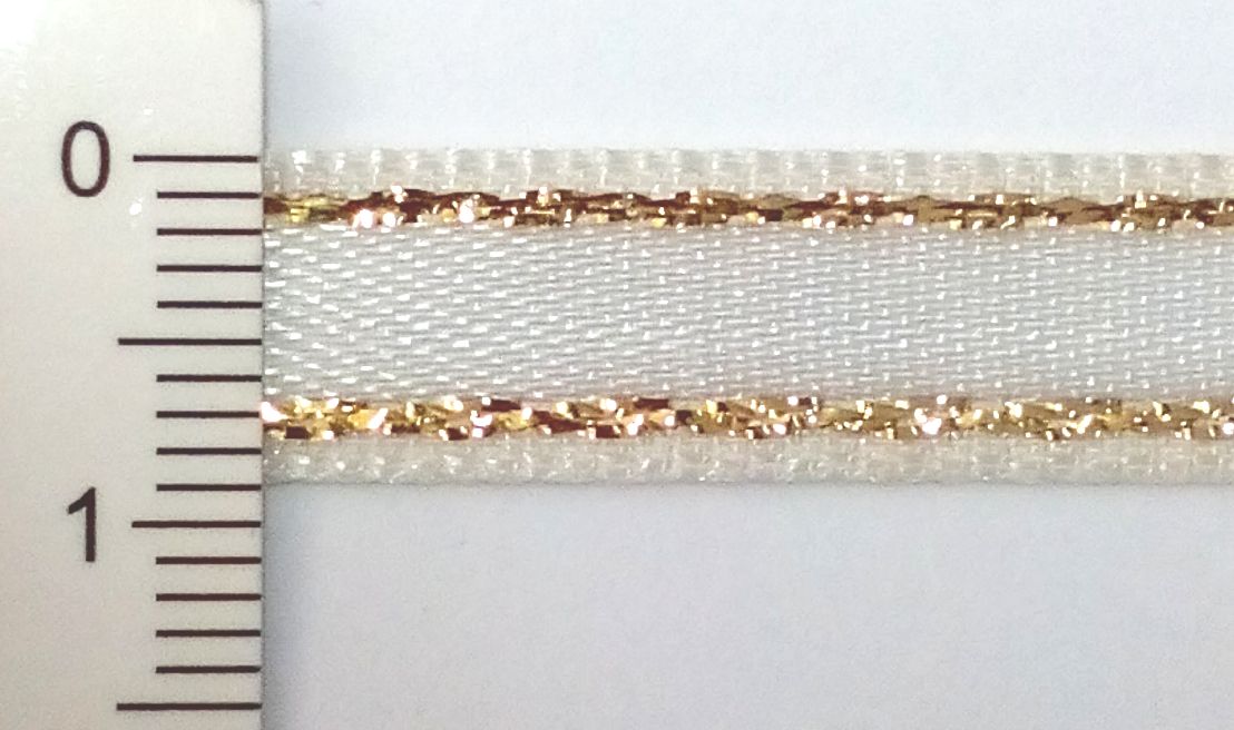 Сатенена лента с ламе №1 1см.