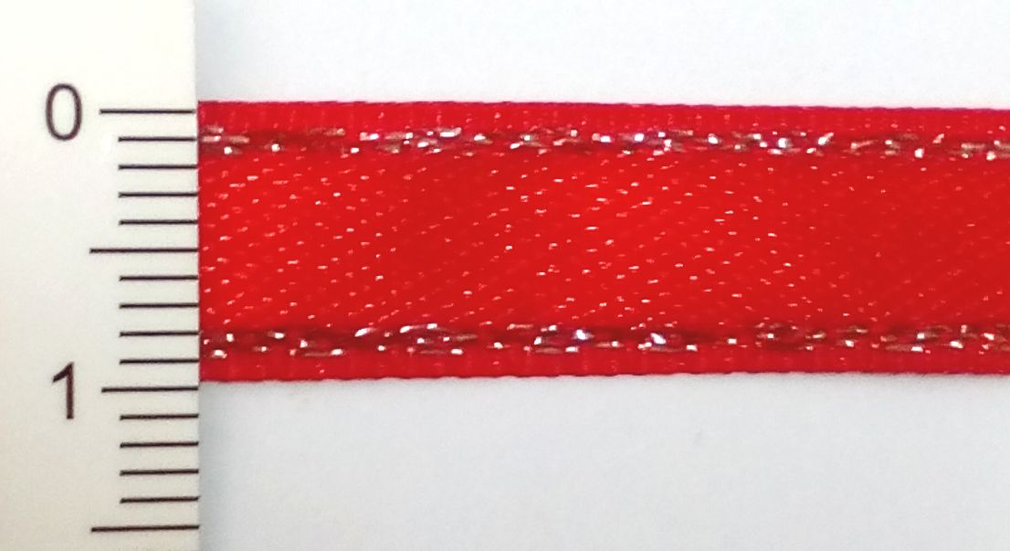 Сатенена лента с ламе №4 1см.