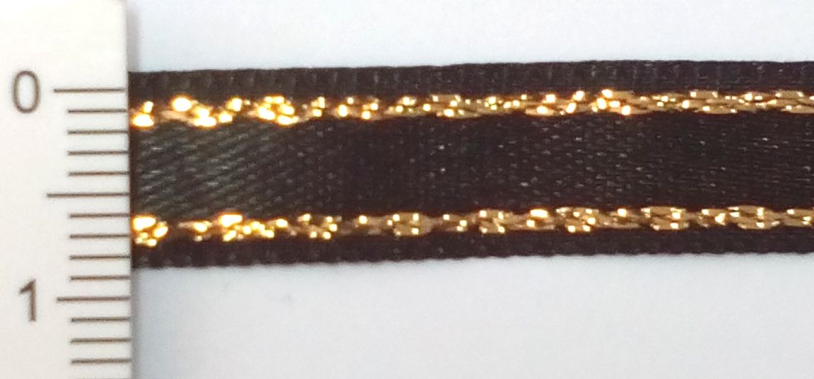 Сатенена лента с ламе №6 1см.